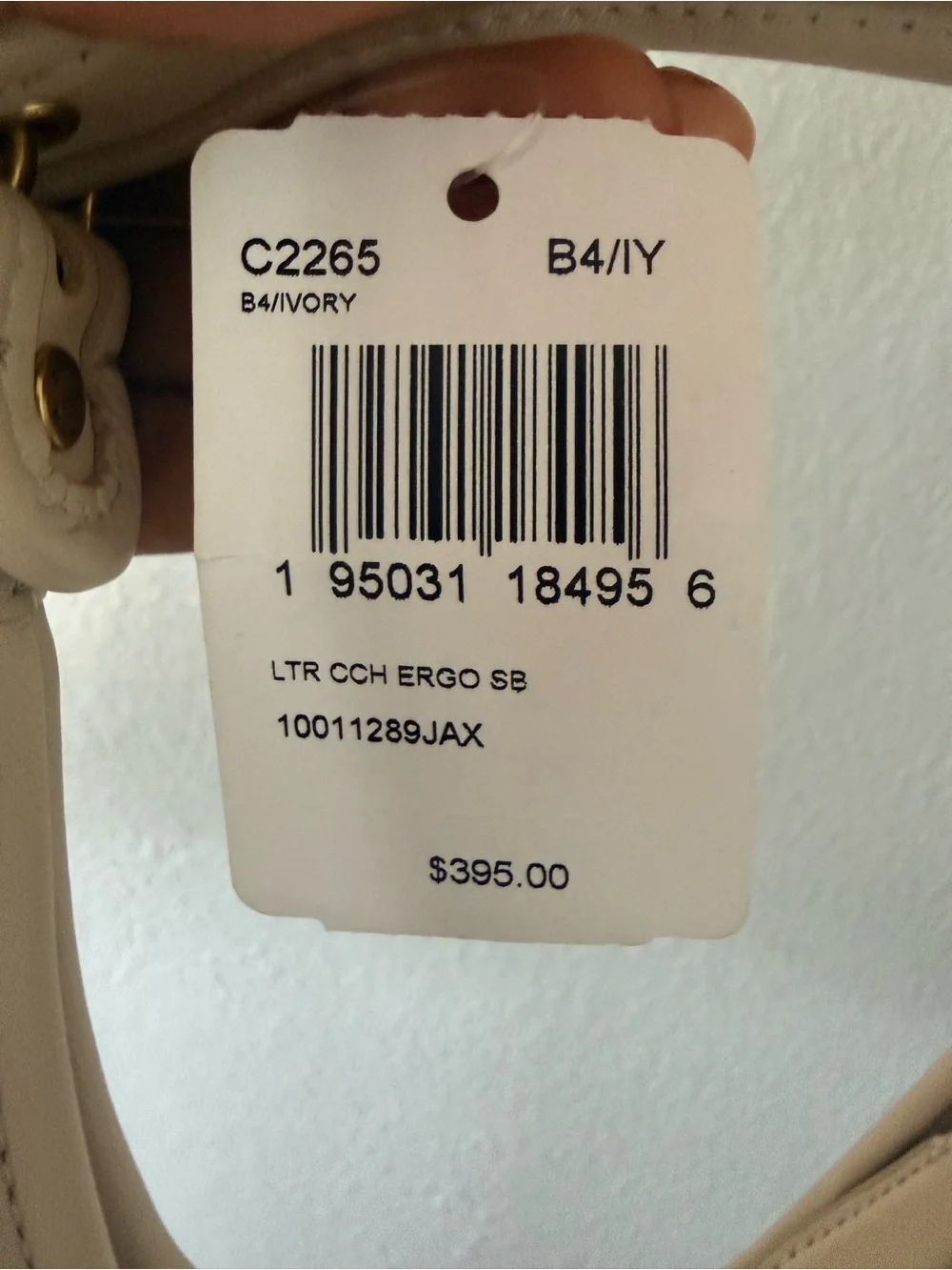 Coach Ivory Ergo Shoulder Bag 33 C2265 NWT